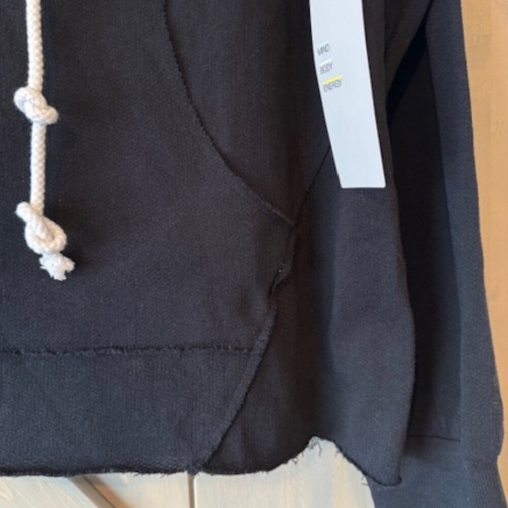 Z by Zella Black Pullover Hoodie White Drawstring Womens Sz S Oversized NWT 1011 - Picture 4 of 7
